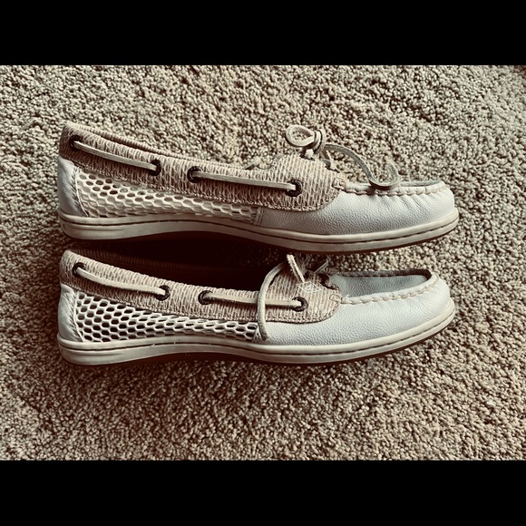 Sperry Top-Sider White Angelfish Open Mesh Boat Shoe 8.5 EUC - Picture 7 of 10